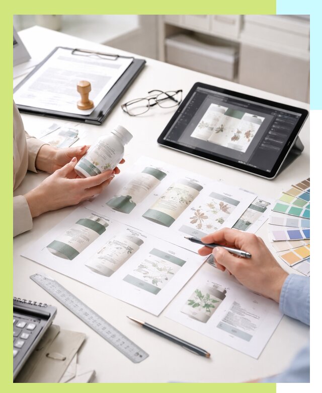 Профессиональная разработка дизайна и текста этикетки продукции в Калуге